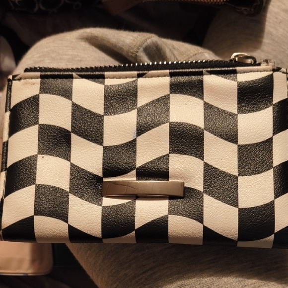 Black and White Checkered Women's Wallet - Picture 1 of 4